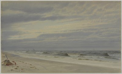 Strandscène met Vat en Anker, 1870 door William Trost Richards